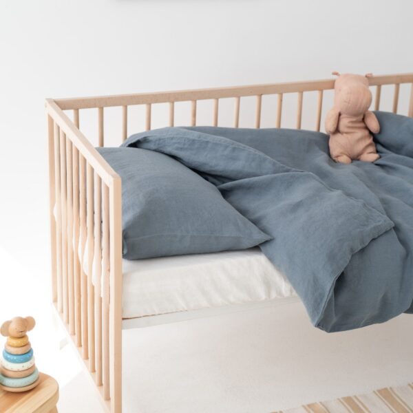 Kids-Blue-Fog-Linen-Duvet-Cover-Set_durable_breathable_ gentle to sensitive skin_thermoregulating_100% linen_handmade_OEKO-TEX® and EUROPEAN FLAX® certified linen fabric