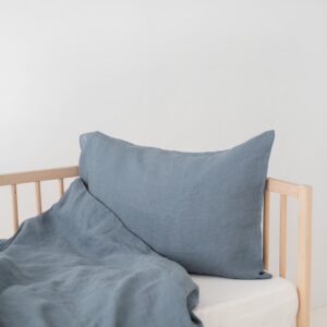 Kids-Blue-Fog-Linen-Duvet-Cover-Set_durable_breathable_ gentle to sensitive skin_thermoregulating_100% linen_handmade_OEKO-TEX® and EUROPEAN FLAX® certified linen fabric