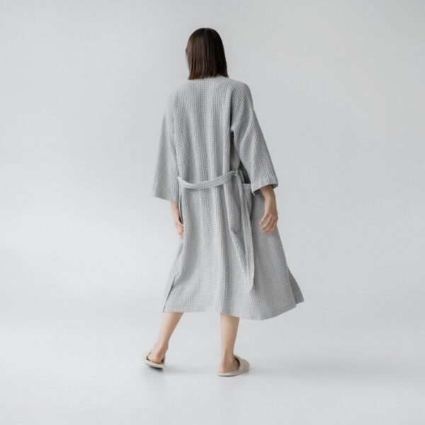 Linen-Cotton-Honeycomb-Waffle-Bathrobe Handmade