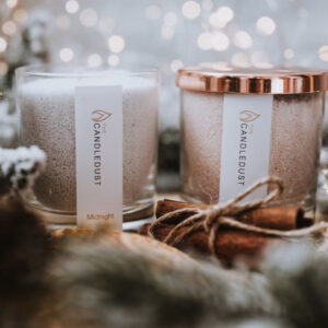 Rhubarb Sparkle-Powdered Candle in GlassxCandledust-Nadyva Gift