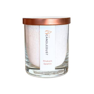 Rhubarb Sparkle-Powdered Candle in GlassxCandledust-Nadyva Gift