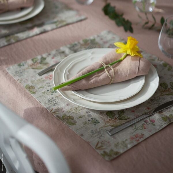 Linen Placemat dining room simple, relaxed stylish look to your table beautiful hand-made 100% linen OEKO-TEX® and EUROPEAN FLAX® certified linen fabric