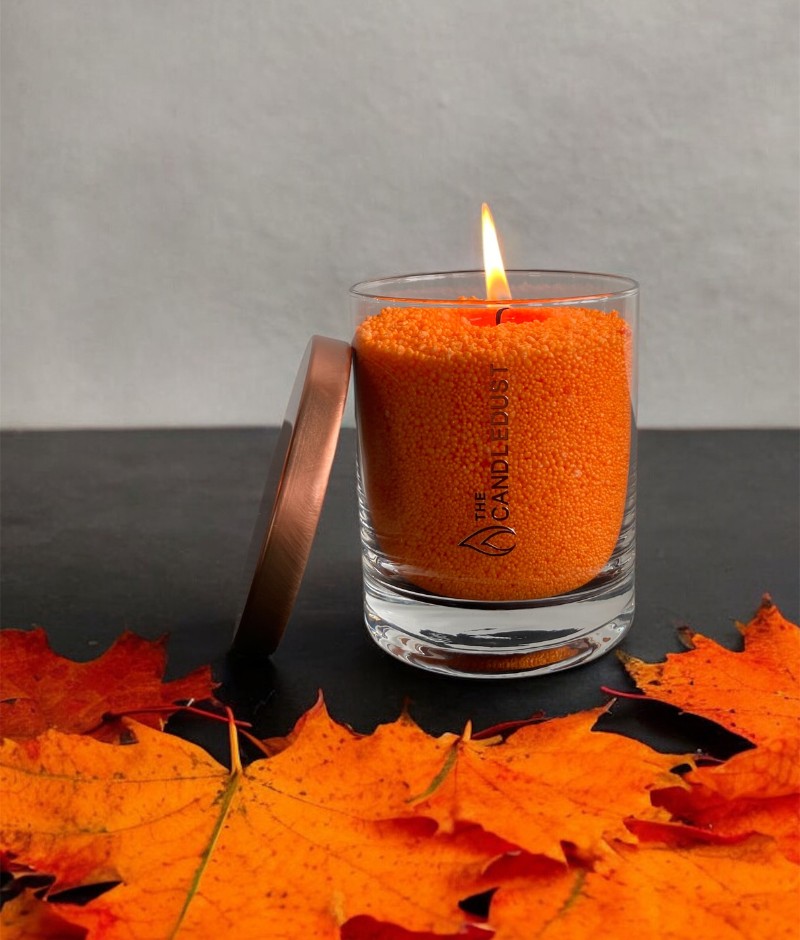 Candledust Unscented Powder Candle in Glass – Orange 160g